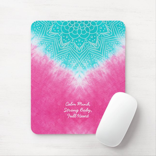 Rosa und blaue Gefärbte Krawatte mit Mandala Sway  Mousepad (Mit Mouse)