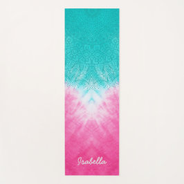 Rosa und blaue Gefärbte Krawatte mit Mandala Sway Yogamatte