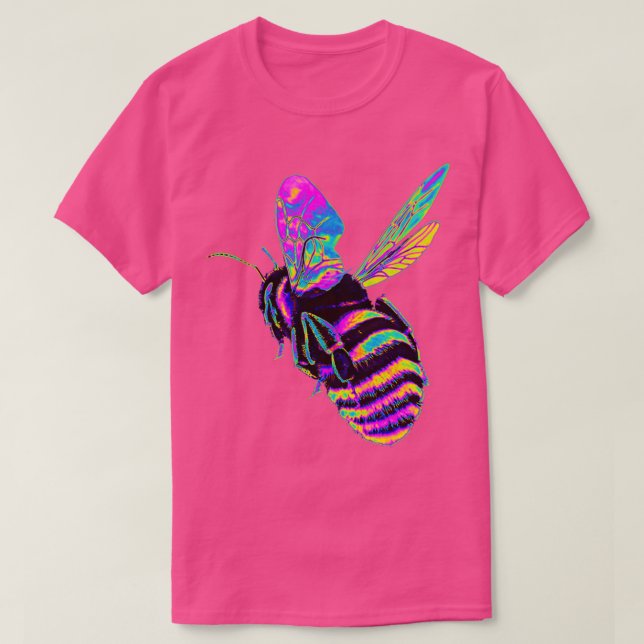 Rosa und Blaue Holo-Hummel T-Shirt (Design vorne)