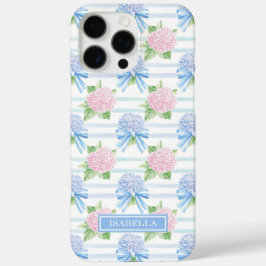 Rosa und Blaue Hortensien gestreift iPhone 16 Pro Max Hülle