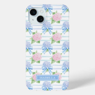 Rosa und Blaue Hortensien gestreift Case-Mate iPhone Hülle