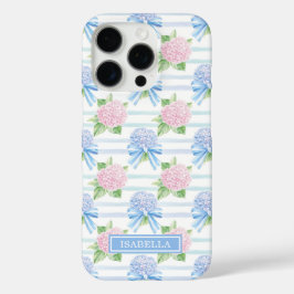 Rosa und Blaue Hortensien gestreift iPhone 16 Pro Hülle