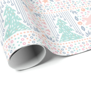 Rosa und blaue hübsche Weihnachtsgeschenkverpackun Geschenkpapier