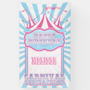 Rosa und blaue Karnevals-Party-Fahne Banner
