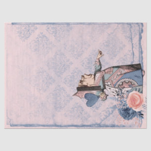 Rosa und blaue Königin des Herzens Seidenpapier