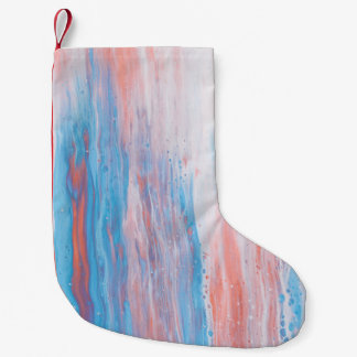 Rosa und blaue Leinwand Kleiner Weihnachtsstrumpf