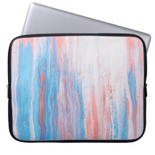 Rosa und blaue Leinwand Laptopschutzhülle