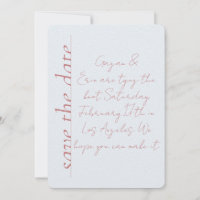 Rosa und blaue Liebe Save the Date Hinweis