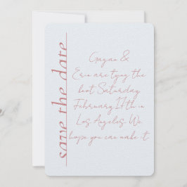 Rosa und blaue Liebe Save the Date Hinweis Einladung