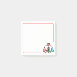 Rosa und blaue Lovebirts Post-it Klebezettel