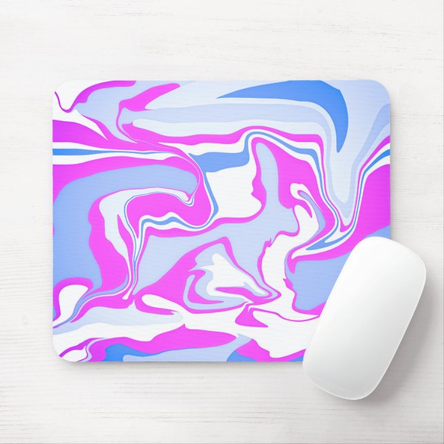 Rosa und blaue Marmorierung Mousepad (Mit Mouse)