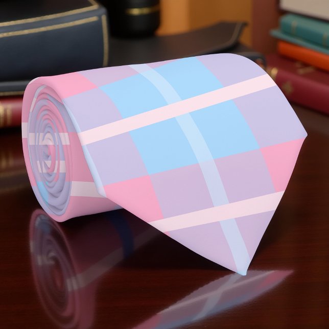 Rosa und blaue Mega Kariertes Tartan Gingham Muste Krawatte (Von Creator hochgeladen)