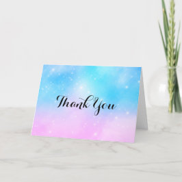 Rosa und blaue Pastellfarben Gradient Sky Dankeskarte