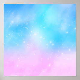 Rosa und blaue Pastellfarben Gradient Sky Poster