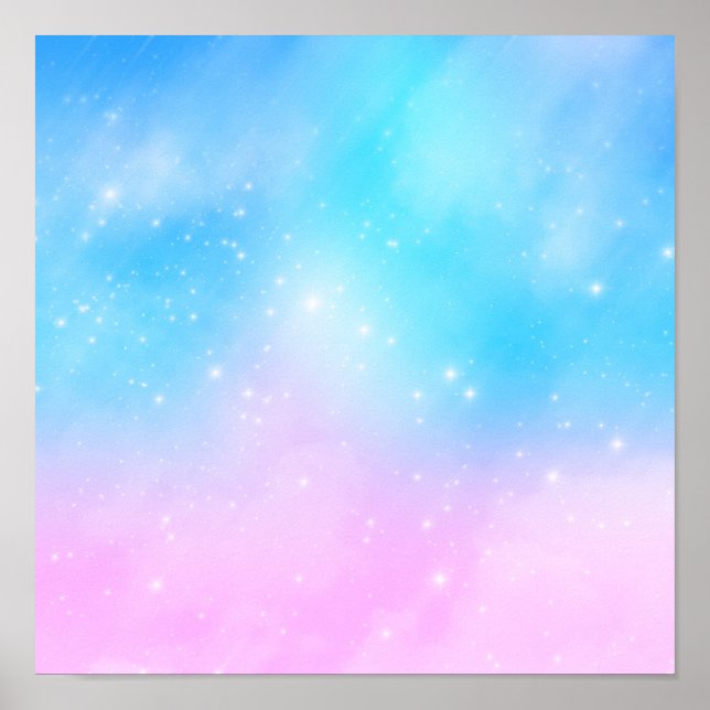 Rosa und blaue Pastellfarben Gradient Sky Poster (Vorne)