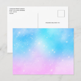 Rosa und blaue Pastellfarben Gradient Sky Postkarte