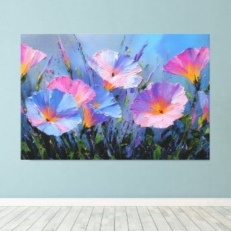 Rosa und blaue Prunkwinden-Malerei Abstrakte Wand Leinwanddruck