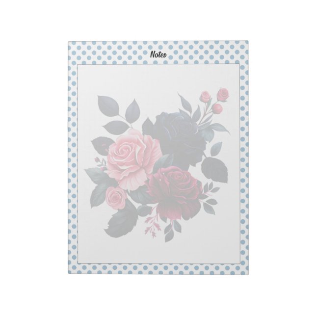 Rosa und blaue Rose Notizblock (Rotiert)