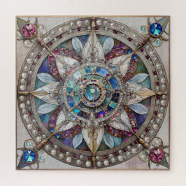Rosa und blaue Saphire Diamonds Pearls Mandala Puzzle