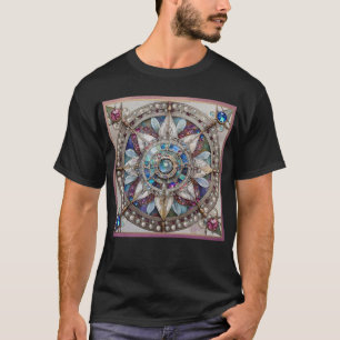 Rosa und blaue Saphire Diamonds Pearls Mandala T-Shirt