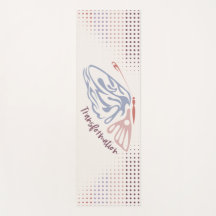 Rosa und blaue Schmetterlingsumwandlung Yogmatte