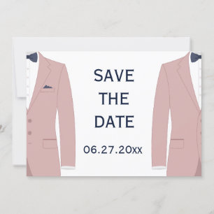 Rosa und blaue schwule Hochzeit Bewahrt das Datum  Save The Date
