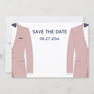 Rosa und blaue schwule Hochzeit Save The Date