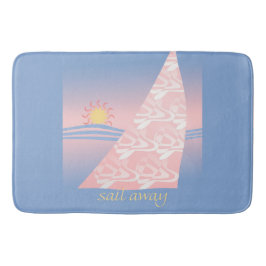 Rosa und blaue Segel weg Badematte