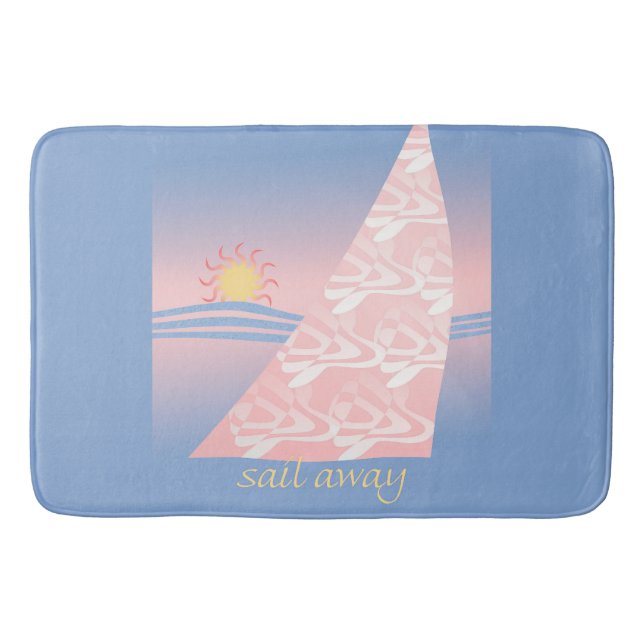 Rosa und blaue Segel weg Badematte (Vorderseite)