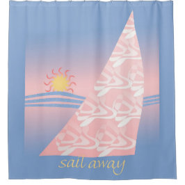 Rosa und blaue Segel weg Duschvorhang