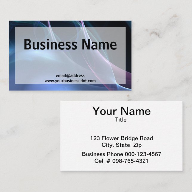 Rosa und blaue Seidenstreifen Visitenkarte (Vorne/Hinten)
