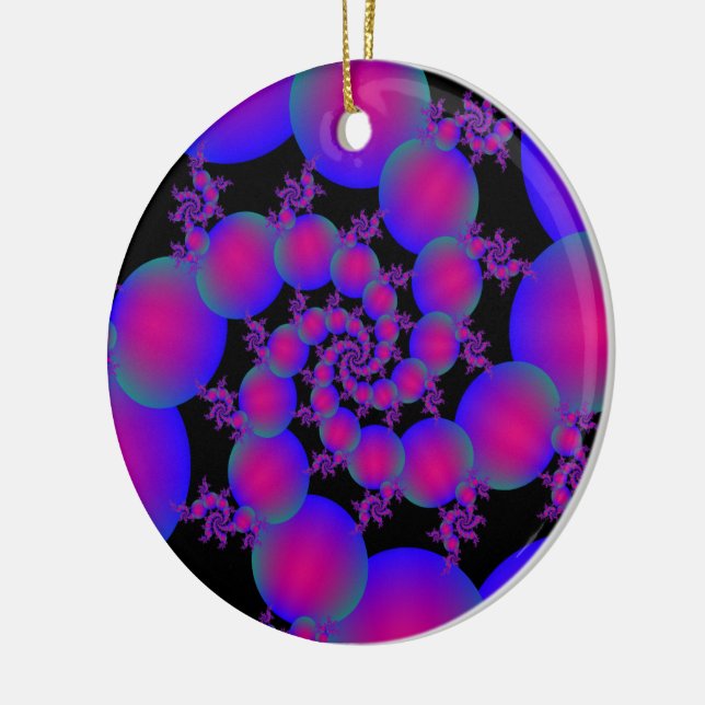 Rosa und blaue Spiralbläschen Ornament (Links)