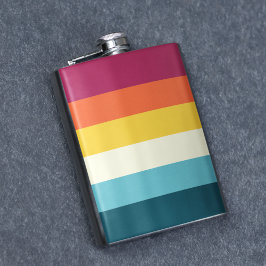 Rosa und blaue Streifen Flachmann