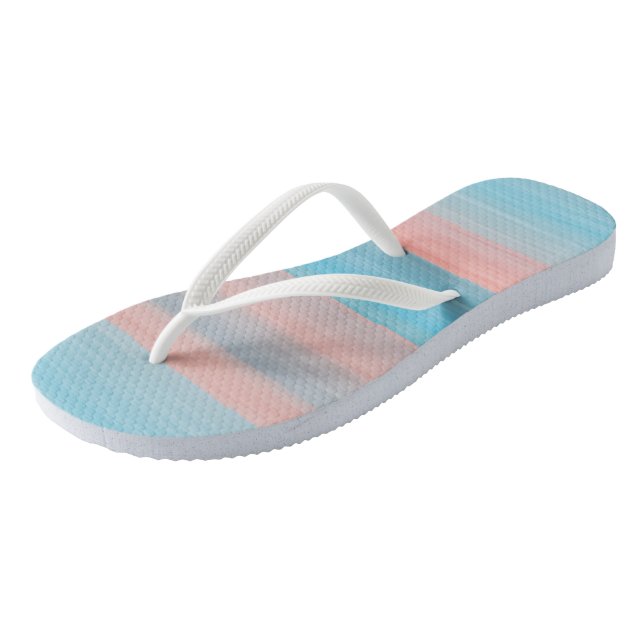 rosa und blaue Streifen Flip Flops (Schrägansicht)