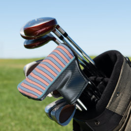 Rosa und blaue Streifen Golf Headcover