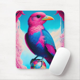 Rosa und blaue Vögel Mousepad