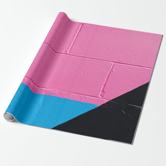 Rosa und blaue Wand Geschenkpapier (Ungerollt)