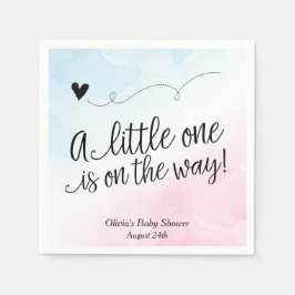 Rosa und blaue Wasserfarbe Geschlecht zeigen Baby- Serviette