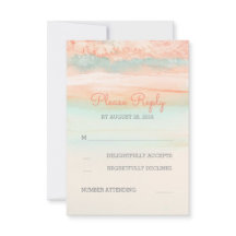 Rosa und blaue Wasserfarbe Hochzeit RSVP