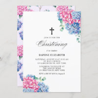 Rosa und blaue Wasserfarbe Hydrangeas Christening