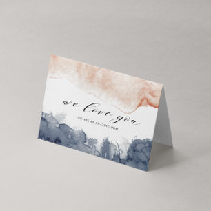 Rosa und blaue Wasserfarbe - Muttertag Karte