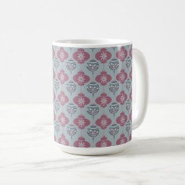 Rosa und blaue Weihnachtsschmuck Tasse