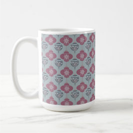 Rosa und blaue Weihnachtsschmuck Tasse
