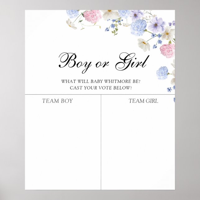 Rosa und blaue Wildblume Geschlechtsverkehr Progno Poster (Vorne)