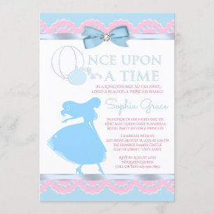 Rosa und Blauer Aschenputtel Einladung