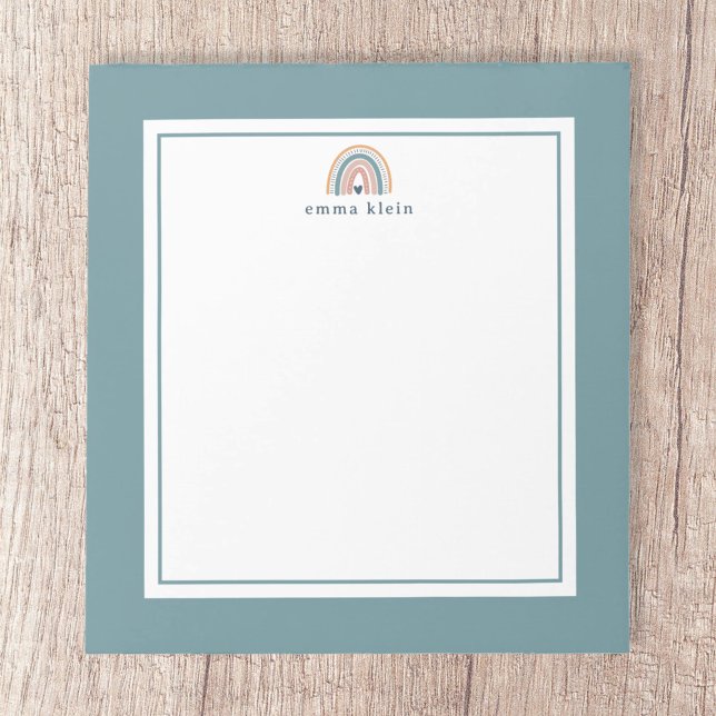 Rosa und Blauer Boho Regenbogenname Notizblock (Von Creator hochgeladen)