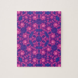 Rosa und Blauer Kaleidoskop Puzzle