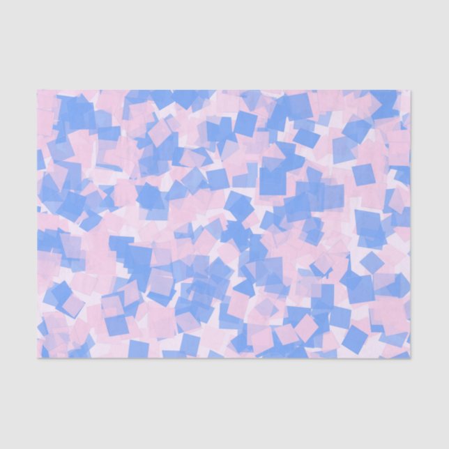 Rosa und Blauer Konfetti Seidenpapier (Vorderseite)