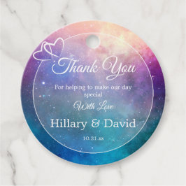 Rosa und Blauer Nebel Wolken Geschenkanhänger