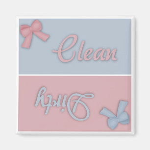 Rosa und blauer sauberer und schmutziger magnet
